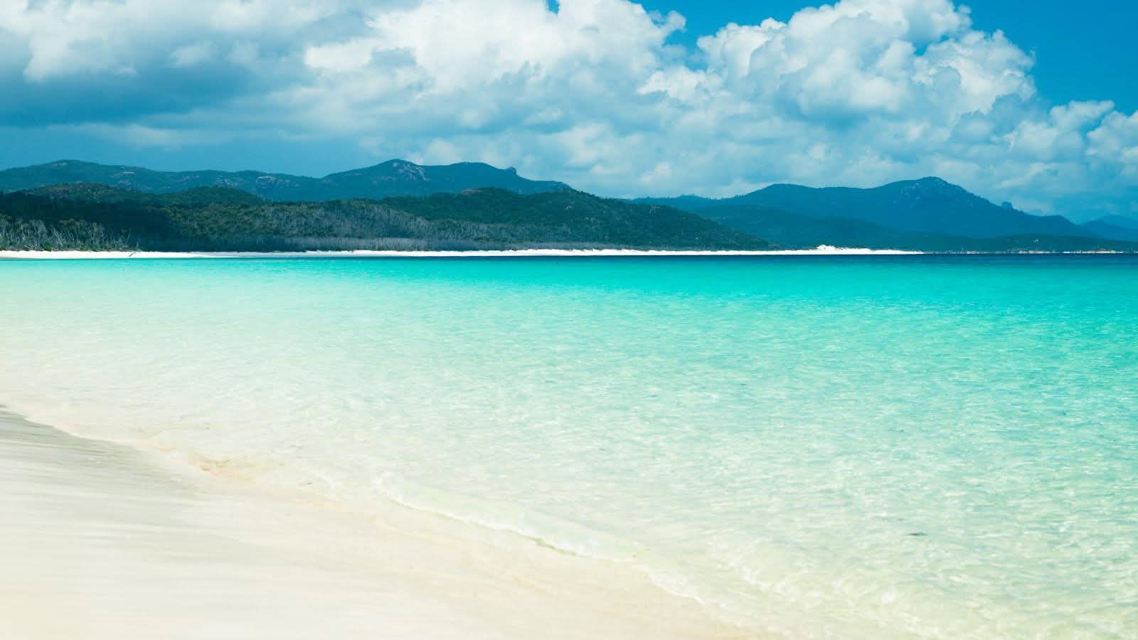 Swirling white silica sands of Whitehaven Beach in the Whitsundays